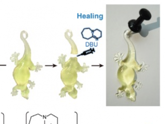 Objects printed from the optimized resin; proposed mechanism